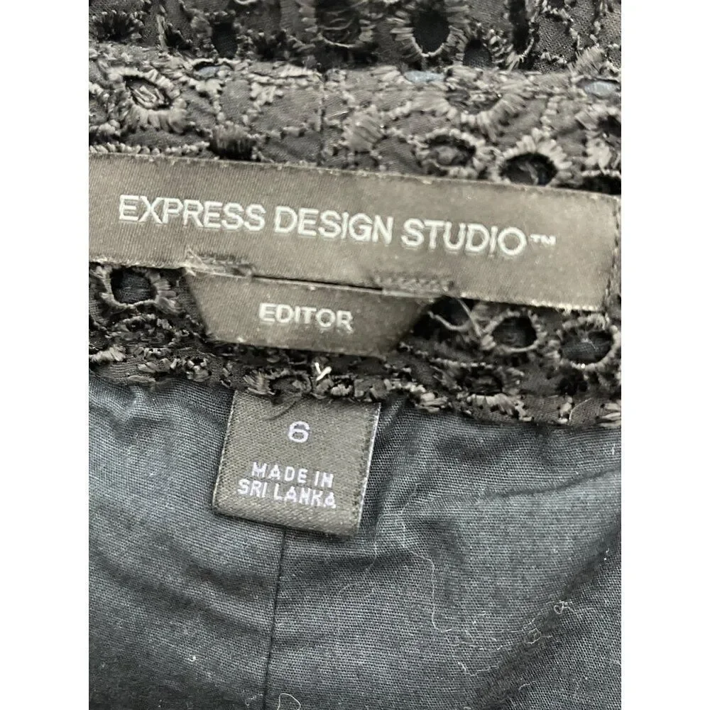 Express Design Studio Women Black Eyelet Shorts Size 6